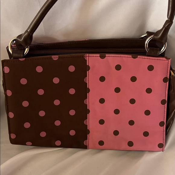 Miche Polka Dot Brown and Pink Handbag - Picture 3 of 4
